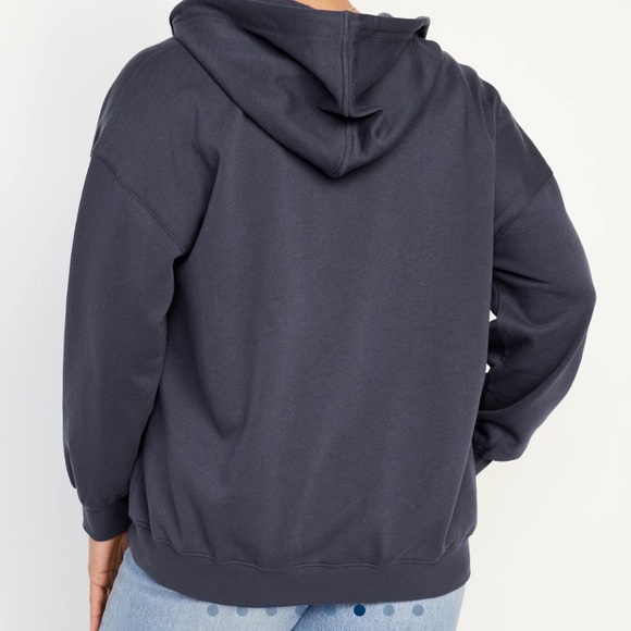 NWT OLD NAVY Oversized Full-Zip Hoodie Color: Volcanic Glass SIZE LARGE - Picture 6 of 9